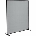 Interion By Global Industrial Interion Freestanding Office Partition Panel, 60-1/4inW x 72inH, Gray 238640FGY